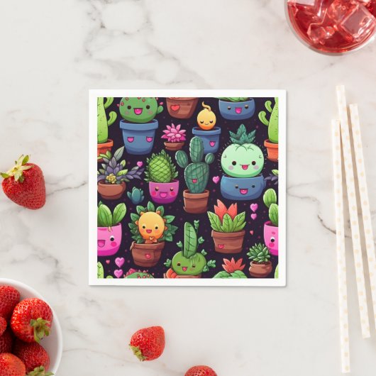 Kawaii-Kaktus-Papier-Tücher Serviette (Beispiel)