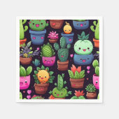 Kawaii-Kaktus-Papier-Tücher Serviette (Vorderseite)