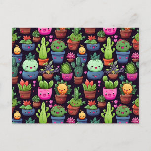 Kawaii-Kaktus-Postkarte Postkarte