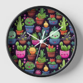 Kawaii-Kaktus-Wanduhr Uhr (Vorderseite)