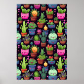 Kawaii-Kaktusposter Poster (Vorne)