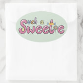 Kawaii-Kandithema-Motiv Ovaler Aufkleber (Tasche)