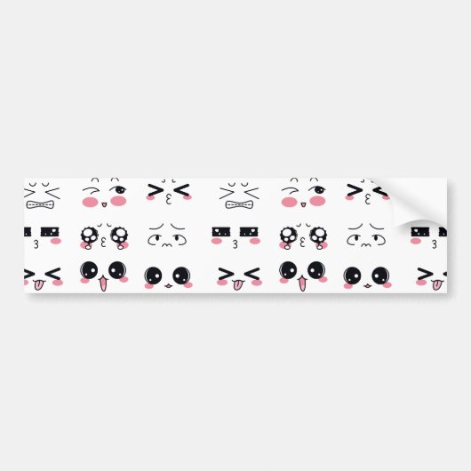 Kawaii kaomoji autoaufkleber (Vorne)