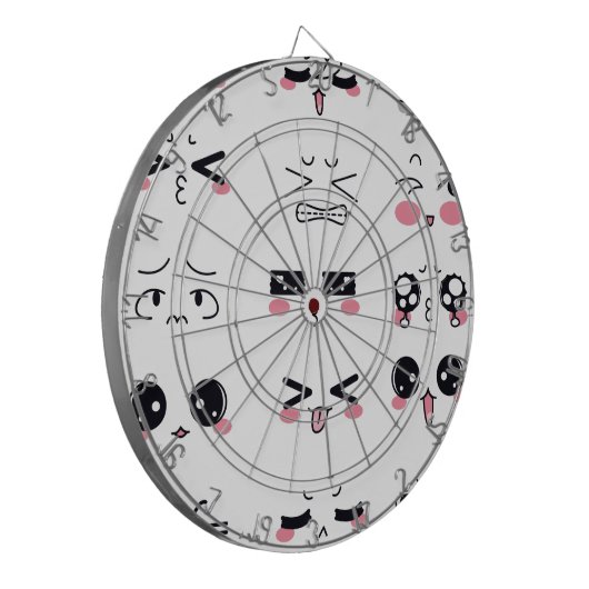 Kawaii kaomoji dartscheibe (Vorderseite Links)