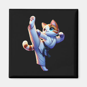 Kawaii Karate-Katze in Aktion Magnet