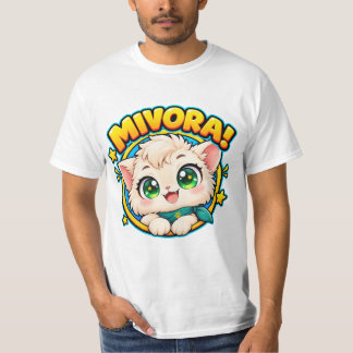 Kawaii-Kätzchen mit Türkisfarbenem Schal und Smara T-Shirt