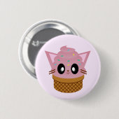 Kawaii-Kätzcheneiskatze Button (Vorne & Hinten)