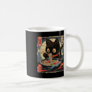 Kawaii-Katze, die Ramen-Nudeln isst, Vintage-Japan Kaffeetasse