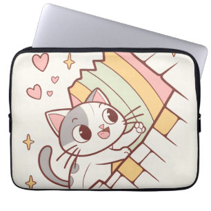 Kawaii-Katze durchbricht Laptop-Hüllen süß Laptopschutzhülle
