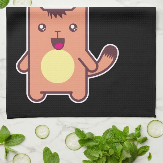 Kawaii Katze Geschirrtuch (Gefaltet)