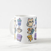 Kawaii Katze, Hunde und Lebensmittel Liebhaber Mug Kaffeetasse (Vorderseite Links)