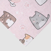 Kawaii Katze im rosa Hintergrund Seidenpapier (Detail)