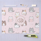 Kawaii Katze im rosa Hintergrund Seidenpapier (Handwerk)