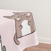 Kawaii Katze im rosa Hintergrund Tischdecke (Beispiel)