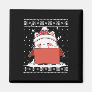 Kawaii Katze in einer Schachtel Weihnachten Niedli Magnet