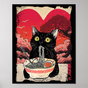 Kawaii-Katze isst Ramen-Nudeln Ramen ist mein Vale Poster
