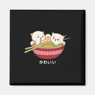 Kawaii Katze Japanisch Tokio Anime Cat Ramen T Shi Magnet