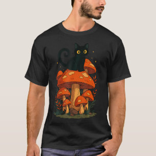 Kawaii Katze Lustige Anime Cottagecore Pilz Japan T-Shirt