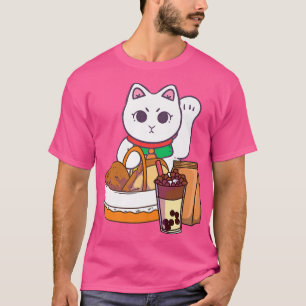 Kawaii Katze mit Boba Bubble Tee Neko Anime Cu