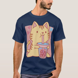 Kawaii Katze mit Boba Tea Katze trinken Blasen Tee