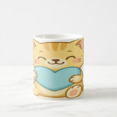 Kawaii Katze mit Herz Kaffeetasse (Mittel)