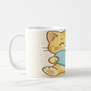 Kawaii Katze mit Herz Kaffeetasse