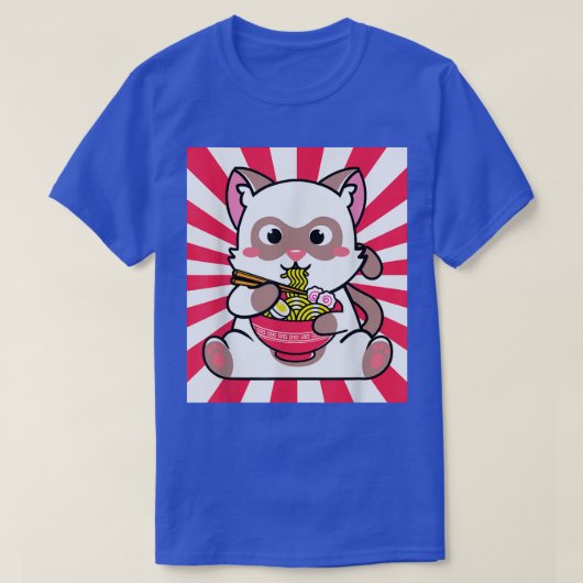 Kawaii Katze mit Ramen Anime Neko Teen Geschenk 80 T-Shirt (Design vorne)
