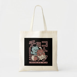 Kawaii-Katze mit Schokoladenmilch – Japanische Pop Tragetasche