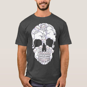 Kawaii Katze mit weißen Kätzchen T-Shirt