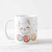 Kawaii Katze Osterfest Tasse mit Eiern - Katzen Li (Links)