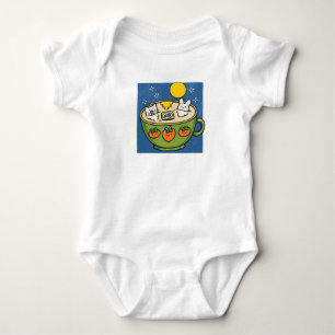 Kawaii-Katze und -Hase Mondbad Baby Strampler