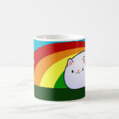 Kawaii Katze und Regenbogen Kaffeetasse (Mittel)