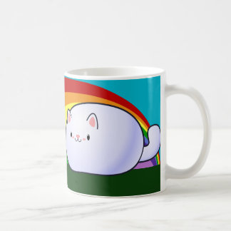 Kawaii Katze und Regenbogen Kaffeetasse