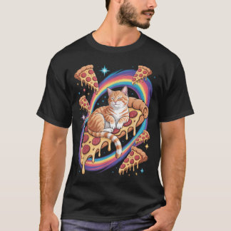 Kawaii-Katze-Weltraum-Planeten-Alien-Pizza-Weltrau T-Shirt