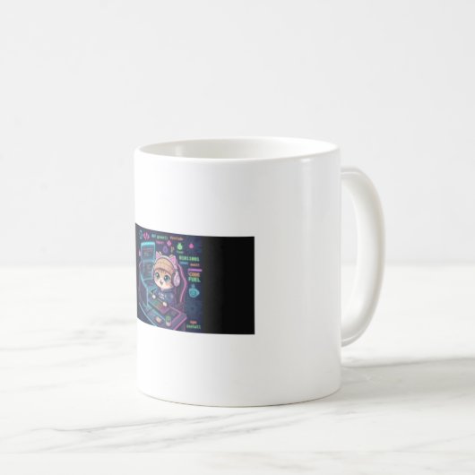 Kawaii-Katzen-Coder-Kaffeetasse | Süße Programmier Kaffeetasse (VorderseiteRechts)