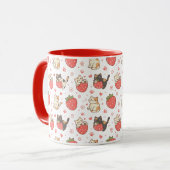 Kawaii Katzen & Erdbeeren Tasse (Vorderseite Links)