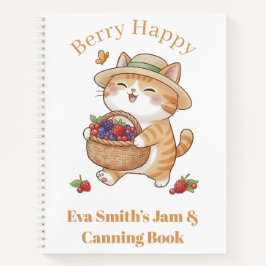 Kawaii-Katzen-Gärtner-Sommer-Beeren-Notizbuch Notizblock