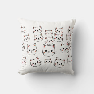 Kawaii Katzen-Gesichter – süßes minimalistisches C Kissen
