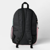 Kawaii-Katzen-Muster-Monogramm-Name Bedruckter Rucksack (Rückseite)