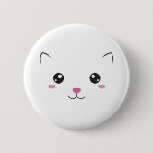 Kawaii Katzengesicht Button (Vorderseite)