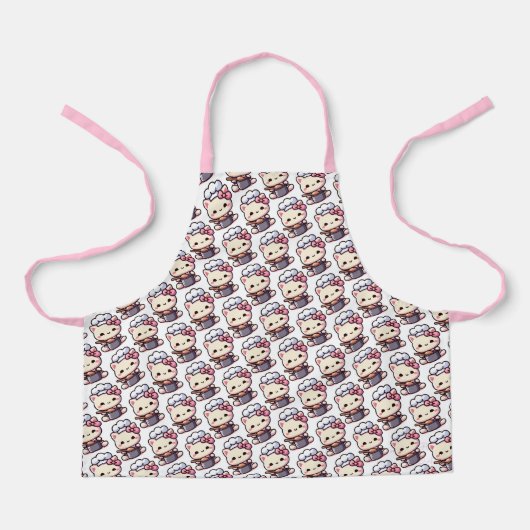 Kawaii Katzenküche Schürze (Vorderseite)
