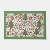 Kawaii-Katzenmuster-Weihnachts-Willkommensmatte Fußmatte (Vorderseite)