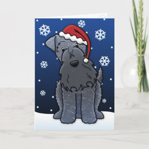 Kawaii Kerry Blue Terrier Weihnachtskarte Feiertagskarte