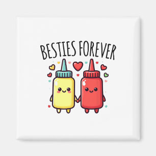 Kawaii Ketchup und Senf Funny Beste Freundin am be Magnet
