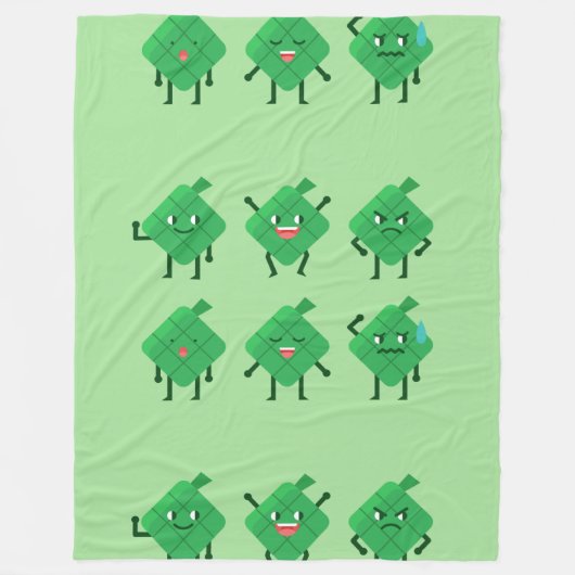 Kawaii Ketupat-Decken Fleecedecke (Vorderseite)