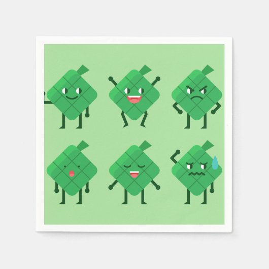 Kawaii Ketupat Papierserviette (Vorderseite)
