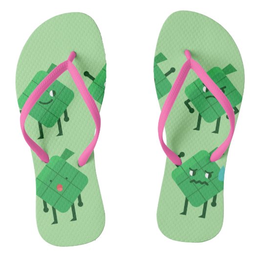 Kawaii Ketupat Schuhe Sandalen Flippen Flops (Fußbett)