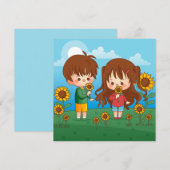 Kawaii Kids Feiertagskarte (Vorne/Hinten)