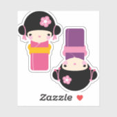 Kawaii Kimono PuppStickers Aufkleber (Blatt)