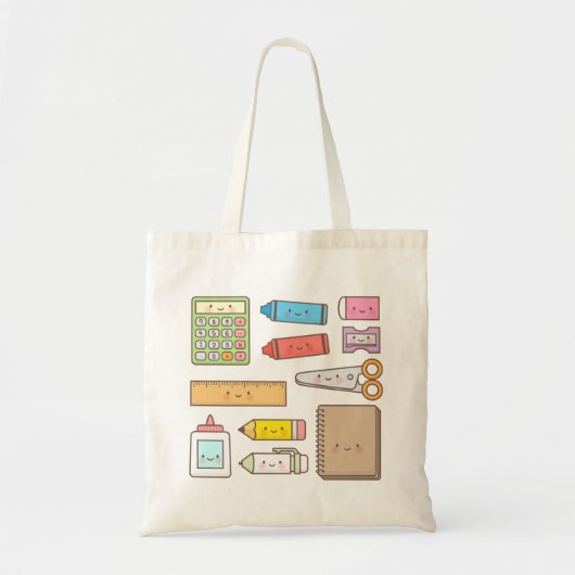 Kawaii Kinder zurück zu Schulbedarf Tragetasche (Vorne)
